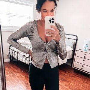 new ✨ topshop metallic cutout front sexy top